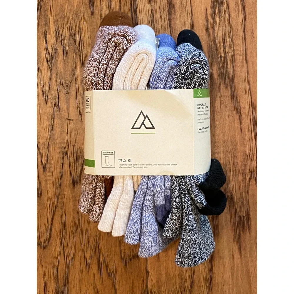 Alpine Design Womens 4pk Performance Hiking Socks Crew Cut Bronzed Topaz MD